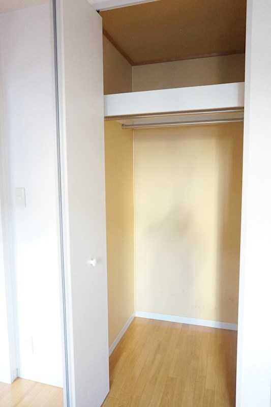 収納：小さめですが奥行きがあるクローゼット