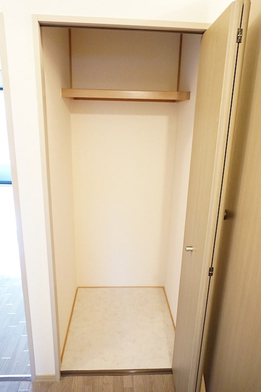 収納：小さめですが奥行きがあり結構収納できるクローゼット