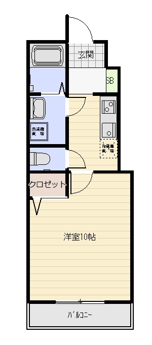 ブランジュ南逆井 1K